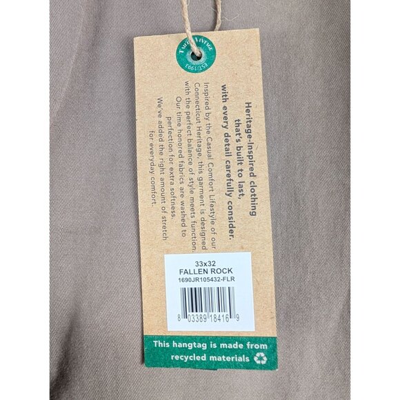 Tailor Vintage Pants Mens 33x32 Khaki Classic Fit Stretch Straight Leg - Picture 3 of 7